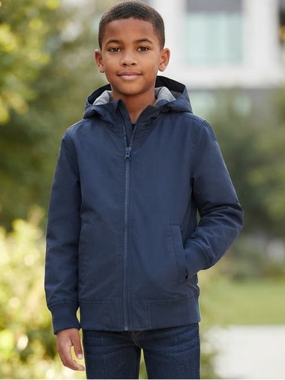 Take 50% OFF- PLACE Boy’s Navy Hooded Zip Jacket, Size-5/6 (S)
